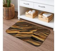 Tapis de bain moderne et élégant à séchage rapide, motif vagues marron, absorbant, antidérapant, lavable en toutes saisons, pour salle de bains et toilettes, décoration 40,6 x 61 cm