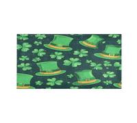 Tapis de bain moelleux à poils longs pour la Saint-Patrick - Motif chapeaux de la Saint-Patrick - Pour salle de bain et cuisine - Absorbant l'eau