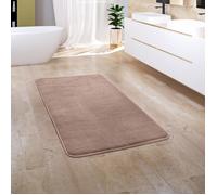 Tapis de bain moelleux - Paco Home - 60x100 cm - Beige - Mousse à mémoire de forme - Lavable à 30°C - Polyester