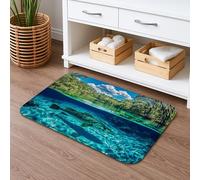 Tapis de bain motif poissons sous-marins, scène aquatique vibrante, absorbant, antidérapant, lavable, pour décoration de salle de bain et toilettes, 50,8 x 81,3 cm