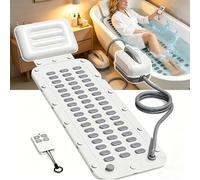 Tapis de Bain moussant Portable pour Baignoire avec Pompe à air électrique, Coussin de Massage pour Bain Spa avec ventouses pour la Relaxation Musculaire, transformez Votre Bain en Upgrade 44.8 inch