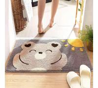 Tapis de bain multi-usages Shaggy de luxe très absorbant et antidérapant Tapis de douche mignon pour la baignoire, la douche et la salle de bainOurs solaire