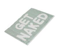 Tapis de bain multicolore antidérapant et lavable - Amusant - En microfibre douce - Absorbant - Get Naked (blanc et vert, 50 x 80 cm)