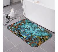 Tapis de bain néon phosphorescent en terre de diatomées super absorbant, séchage rapide, antidérapant, profil bas, tapis de sol pour baignoire, tapis de salle de bain pour douche et lavabo 40,6 x 61