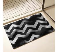 Tapis de Bain noir Séchage Rapide 50 x 60 cm, Tapis de Douche Antidérapant, Absorbant l'eau, Anti Odeur, Facile à Nettoyer, pour Douche, Salle de Bain, Paillasson, Chambre et Salon, minimaliste D-2049