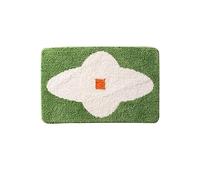 Tapis de Bain Orange Beige Vert Tapis Douche Antidérapant Moelleux Microfibre Tapis Salle de Bain Lavable Machine Bath Mat Absorbant d'eau Epais Rug 50x80cm