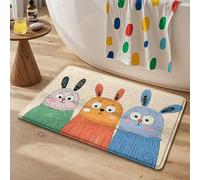 Tapis de Bain Orange Bleu Ciel Tapis Douche Antidérapant Moelleux Microfibre Tapis Salle de Bain Lavable Machine Bath Mat Absorbant d'eau Epais Rug 40x60cm