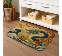 Tapis de bain oriental à séchage rapide, absorbant, antidérapant, décoratif saisonnier en mousse à mémoire de forme, lavable pour salle de bains et toilettes, 40,6 x 183 cm