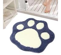 Tapis de Bain Patte de Chien Tapis de Bain en Fibre Peluche avec Empreinte de Chat Tapis Antidérapant Absorbant L'eau avec Patte de Chien pour Chambre Lavable Doux Agréable