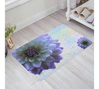 Tapis De Bain Peinture Rétro Violette Dessinée À La Main, Texture Mouchetée De Dahlia Paillasson Extérieur Absorbant Tapis Salle Bain, pour Douche, Intérieur/Extérieur, Chambre, 40x60cm