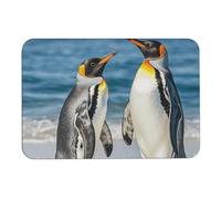 Tapis de bain pingouin et diatomée de mer absorbant l'humidité et la saleté, paillasson avec dos en caoutchouc antidérapant, tapis de sol adapté sous la porte, pour sol de salle de bain, baignoire