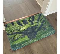 Tapis de Bain Plantes Noires Vertes Tapis Salle de Bain Doux Microfibre Tapis de Douche Antiderapant Lavable Machine Bath Mat Absorbant d'eau Epais Rug 50x80cm