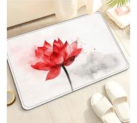 Tapis de Bain Plantes Rouges Noires Tapis Salle de Bain Doux Microfibre Tapis de Douche Antiderapant Lavable Machine Bath Mat Absorbant d'eau Epais Rug 40x60cm