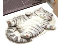 Tapis de Bain pour Chat Tapis de zone pour chambre en faux cachemire | Paillasson En Forme Animale Habitants locataires bureau dortoir appartement salon chambre bureau cuisine buanderie B