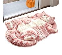 Tapis de bain pour chat Tapis de zone pour chambre en faux cachemire | Paillasson En Forme Animale Habitants locataires bureau dortoir appartement salon chambre bureau cuisine buanderie C