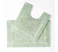 Tapis de bain pur Coton haut de gamme 2 pièces Vert Sauge