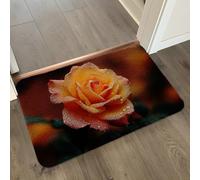 Tapis de Bain Rétro Orange Rouge Tapis Salle de Bain Doux Microfibre Tapis de Douche Antiderapant Lavable Machine Bath Mat Absorbant d'eau Epais Rug 50x80cm