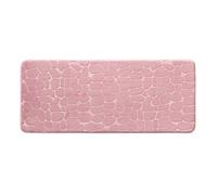 Douceur d'Intérieur Tapis de bain Ricochet Microfibre unie relief 50 x 120 cm Rose poudré