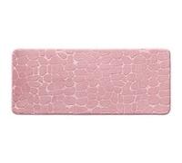 Douceur d'Intérieur Tapis de bain Ricochet Microfibre unie relief 50 x 120 cm Rose poudré
