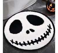 Tapis de bain rond d'Halloween - 0,6 m, antidérapant, design mignon et effrayant, parfait pour la salle de bain/douche, idéal pour la décoration intérieure d'Halloween et les décorations saisonnières