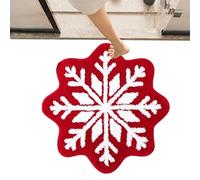 Tapis de bain rond - Imitation cachemire flocon de neige pour salle de bain | Décoration de Noël lavable en machine, tapis doux lavable en machine pour Noël et autres fêtes