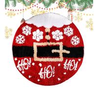 Tapis de bain rond, tapis de Noël - Tapis en fausse cachemire avec flocons de neige pour la salle de bain | Décoration de Noël antidérapante, tapis doux lavables en machine pour salon, cam