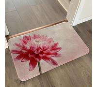 Tapis de Bain Rose Rouge Beige Tapis Salle de Bain Doux Microfibre Tapis de Douche Antiderapant Lavable Machine Bath Mat Absorbant d'eau Epais Rug 50x80cm