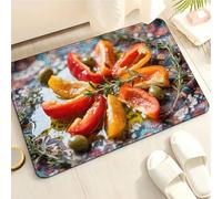 Tapis de Bain Rouge Olive Vert Tapis Salle de Bain Doux Microfibre Tapis de Douche Antiderapant Lavable Machine Bath Mat Absorbant d'eau Epais Rug 40x60cm