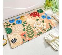 Tapis De Bain Rouge Vert Bleu Tapis Salle De Bain Moelleux Microfibre Tapis De Douche Absorbant Tapis De Salle De Bain Lavable Machine Tapis Bain Antidérapant Epais Paillasson Interieur 50x80cm