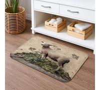 Tapis de bain rustique à séchage rapide, imprimé animal de ferme de campagne, absorbant, antidérapant, lavable en flanelle pour salle de bain, toilettes, toilettes, 50,8 x 81,3 cm