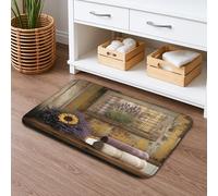 Tapis de bain rustique à séchage rapide, vintage, lavande, tournesol, absorbant, antidérapant, mousse à mémoire de forme, lavable pour salle de bain, toilettes, toilettes, décoration 50,8 x 81,3 cm