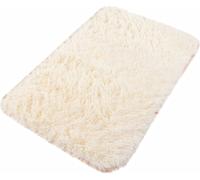 Tapis de bain Salle de bain Shaggy Tapis à poils longs Antidérapant Crème Microfibra 60 x 100 cm