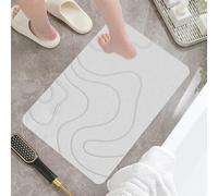 Tapis De Bain Séchage Rapide, Super Tapis Antidérapant Absorbant En Pi Toilet Door Non-slip Mat | Absorbante Séchage Rapide | Pierre Naturelle Salle De Bain | Stone Bath Mat Für Dusche, Badewann