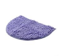 Tapis de bain semi-circulaire en chenille absorbant et antidérapant pour salle de bain Gris 40 x 60 cm