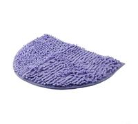 Tapis de bain semi-circulaire en chenille antidérapant, absorbant avec envers antidérapant pour la protection du sol (bleu)