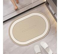 Tapis de bain super absorbant, antidérapant, séchage rapide, lavable, extra fin, tapis de sol doux pour la maison, 100 x 160 cm, beige