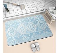 Tapis de Bain Super Absorbant et Séchage Rapide, Tapis de Douche Antidérapant Doux, Portes de Salle de Bain Diatomite en Pierre Lavable Fin Absorbant Vaisselle Baignoire Salon 50x80cm Impression 6-172