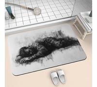 Tapis de Bain Super Absorbant et Séchage Rapide, Tapis de Douche Antidérapant Doux, Portes de Salle de Bain Diatomite en Pierre, Lavable, Fin, Absorbant Vaisselle Baignoire Salon 90x150cm Man 6-268