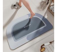 Tapis de bain super absorbant, séchage rapide, absorbant, pour salle de bain, tapis magique antidérapant, anti-moisissures, fond en caoutchouc antidérapant, paillasson simple pour cuisine (bleu, 45 x
