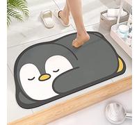 Tapis De Bain Super Absorbant,tapis Antidérapants D'entrée De Salle De Bain De Dessin Animé Mignon,tapis De Sol Absorbant De Salle De Bain Ménage Tapis De Toilette (80_x_50_cm, Pingouin Noir)