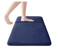Tapis de Bain Super Absorbent Floor Mat Bath Mat Anti Slip Coral Velvet Bathroom Floor Mat Door Memory Foam Non-Slip Super Soft Bath Mat(Blue,50 80cm)