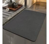 Tapis de Bain, Tapis, Bath Mat, Tapis Salle de Bain, Tapis de Bain Antiderapant, Tapis de Bain Diatomite, Tapis de Bain Absorbant, Tapis de Bain Antidérapant, Tapis Sortie de Douche Gris-50x80cm