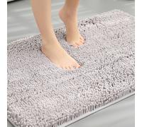 Tapis De Bain,Tapis Chenille À Cheveux Longs,Tapis De Sol De Baignoire De Salle De Bain,Entrée De Salon De Pièce,Coussinet De Pied Absorbant De Salle De Bain - Type Light Gray-Tpr-400mmx600mm #B