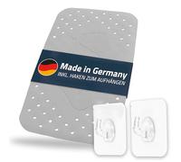 Tapis de Bain, Tapis de Baignoire Step ca. 38x72 cm, Gris, 100% TPE | INCL. 2 Crochets | sans PVC, phtalates, Plomb, Latex | testé TÜV | Made in Germany