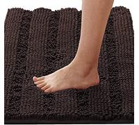 Tapis de Bain Tapis de Bain Antiderapant Tapis Salle de Bain Absorbant Tapis de Baignoire Lavable Tapis de Douche en Chenille Poil Long Tapis pour la Chambre Salle de Bain (Chocolat,60 x 90 cm)