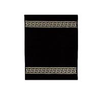 Tapis de bain - Tapis de bain - Tapis de douche - Motif méandre grecque - En noir et doré - Avec picots - 100 % coton antidérapant - Lavable - Chauffage au sol - 50 x 60 cm