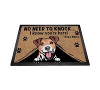 Tapis De Bain Tapis De Sol Antidérapant Confortable Paillasson Paillasson De Bienvenue 40X60Cm Chien Qui Regarde, Jack Russell Terrier, Pas Besoin De Frapper, Je Sais Que Tu ES Là