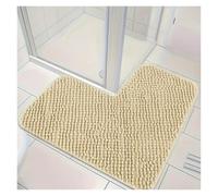 Tapis de Bain Tapis décoratif Antidérapant Tapis de Bain en Chenille, en Coton à mémoire de Forme, Couleur Unie, Absorbant et antidérapant, pour Salle de Bain, pour la Maison(Apricot)