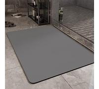 Tapis de Bain, Tapis Salle de Bain, Tapis de Douche Antiderapant, Tapis de Douche, Tapis Salle de Bain Absorbant, Tapis de Salle de Bain, Tapis de Sol Super Absorbant, Tapis Grande Grey, 100x160cm