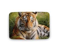 Tapis De Bain Tigre Allongé dans l'herbe 40X60Cm Tapis Interieur Décoratif Absorbant Paillasson D'Entree pour Intérieur Couloirs Maison